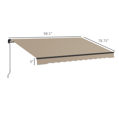 Outsunny 13' x 10' Retractable Awning, 280gsm UV Resistant Sunshade Shelter for Deck, Balcony, Yard, Beige(m-3)
