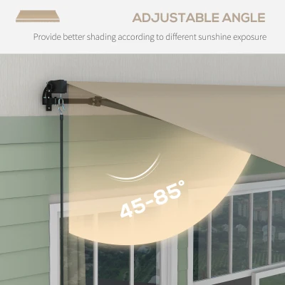 Outsunny 13' x 10' Retractable Awning, 280gsm UV Resistant Sunshade Shelter for Deck, Balcony, Yard, Beige(m-5)