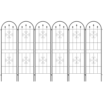 Outsunny Metal Trellis Set of 6, Garden Trellis for Climbing Plants Support Frames, Arrow Design