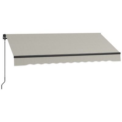 Outsunny 8' x 6.5' Retractable Awning, 280gsm UV Resistant Sunshade Shelter for Deck, Balcony, Yard, Light Grey
