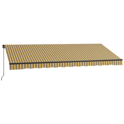 Outsunny 15' x 10' Retractable Awning, 280gsm UV Resistant Sunshade Shelter, for Deck, Balcony, Yard, Amber and Dark Grey
