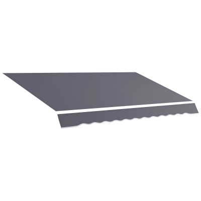 Outsunny 11' x 8' Outdoor Sunshade Canopy Awning Cover, Retractable Awning Fabric Replacement, UV Protection, Grey