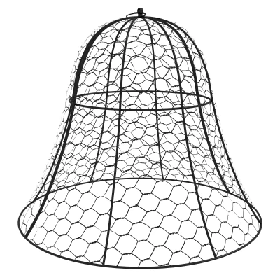 Outsunny 12 Pack Garden Cloches for Plants, 16" x 13" Metal Crop Cage, Plant Cages to Keep Animals Out, Black