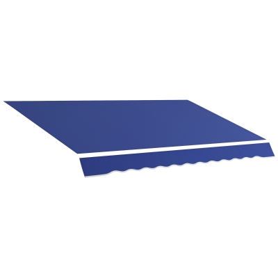 Outsunny 11' x 10' Outdoor Sunshade Canopy Awning Cover, Retractable Awning Fabric Replacement, UV Protection, Navy Blue