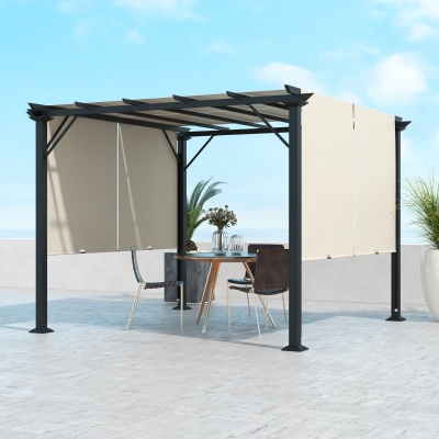 Outsunny 11' x 11' Retractable Pergola Canopy for Patio