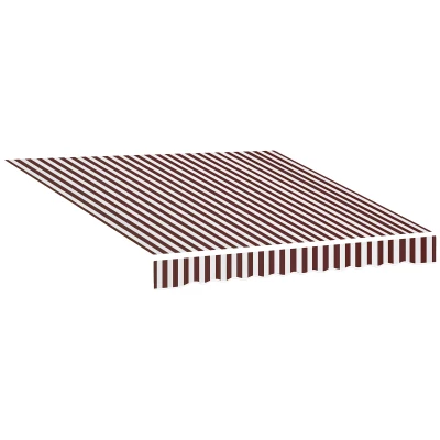 Outsunny 9' x 8' Outdoor Sunshade Canopy Awning Cover, Retractable Awning Fabric Replacement, UV Protection, Red and White