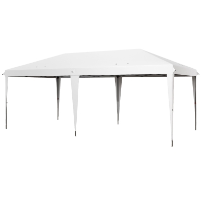 Outsunny 10' x 19.2' Outdoor Pop-Up Gazebo Canopy Tent, White