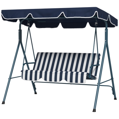 Swing Bench 67.75" x 43.25" x 60.25" Blue and White