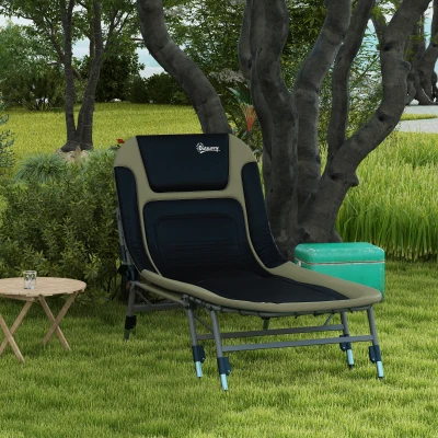 Outsunny Heavy Duty Camping Cot, Folding Bed, 400 lbs Capacity, Green