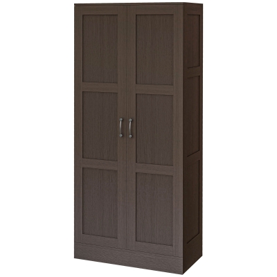 HOMCOM Storage Cabinet with Shelves, Pantry Cupboard, Coffee