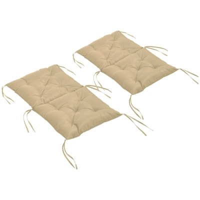 Outsunny Set of 2 Garden Chair Cushions Seat Pad with Backrest for Sunbeds, Rocking Chairs, Loungers, Outdoor & Indoor Use