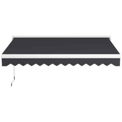 Outsunny 10' x 8' Motorized Awning, Electric Retractable Awning with Remote Controller, Aluminum Frame for Patio Door Window