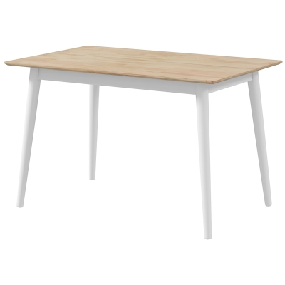 HOMCOM 47" x 30" Dining Table, Farmhouse Dining Room Table with Pine Wood Frame and Angled Legs, Natural