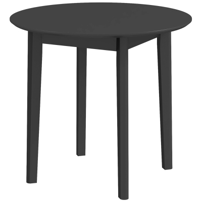 HOMCOM 30" Round Dining Table, Farmhouse Dining Room Table with Pine Wood Frame, Space Saving Small Kitchen Table, Black