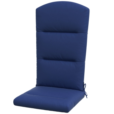 Outsunny Patio Chair Cushion for Adirondack Chairs Replacement Cushion with Back and Ties, Blue
