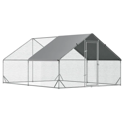 PawHut 9.8' x 13.1' x 6.6' Chicken Coop Cage, Outdoor Hen House w/Cover & Lockable Door