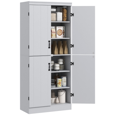 HOMCOM 70" Kitchen Pantry Cabinet with 4 Doors, Gray