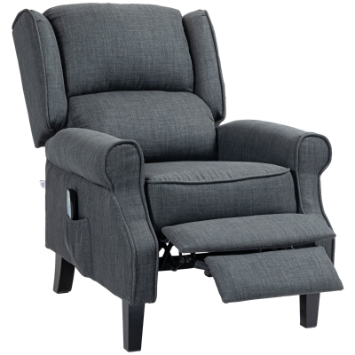HOMCOM Massage Recliner Chair with Heat, Wingback, Charcoal Gray