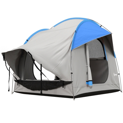 Outsunny Waterproof SUV Tent for 5-6 Person Camping, Gray/Blue