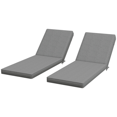 Outdoor Seat Cushion Set 72" L x 21" W x 3" H Gray