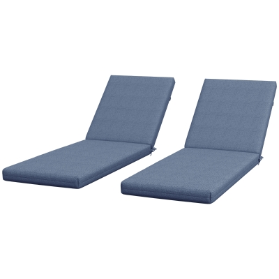 Outsunny 2-Piece Back and Seat Cushion Pillows Replacement, Patio Chair Cushions Set with Ties for Indoor Outdoor, Blue