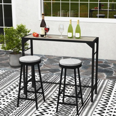 Outdoor Bar Table 47.25" x 15" x 39" Light Brown