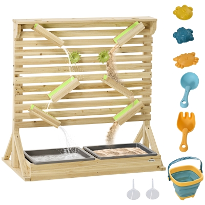 Outsunny Outdoor Water & Sand Toy Maze, Wooden Beach Activity