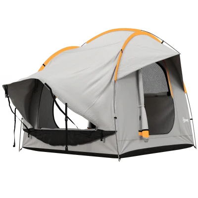Outsunny 2000mm Waterproof SUV Tent, Car Tent with 3 Doors and Mesh Window, for 5-6 Person Camping Travel, Blue and Orange