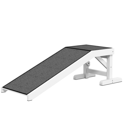 PawHut Pet Ramp, Bed Steps for Dogs Cats with Non-slip Carpet, 49"L x 16"W x 14"H, White Grey