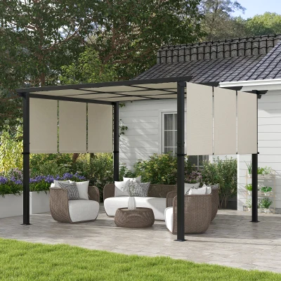Outsunny 10' x 12' Metal Pergola, Outdoor Patio with Canopy