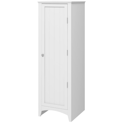 HOMCOM 48" Kitchen Pantry Storage Cabinet, Single Door Kitchen Cabinet with 4 Tier Shelving and Adjustable Shelves, White