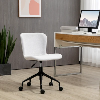 Vinsetto Swivel Office Chair, Adjustable Armless, Light Gray