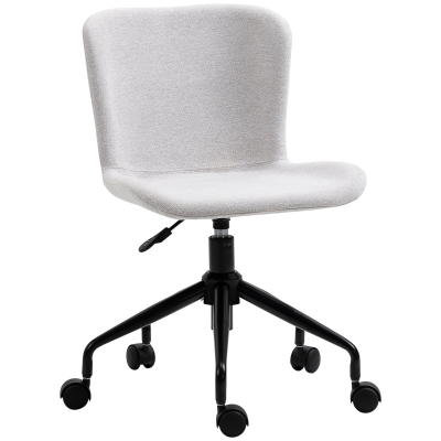Vinsetto Swivel Office Chair, Adjustable Armless, Light Gray