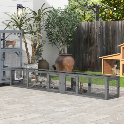Cat Play Tunnel 98.4" x 15" x 15" Dark Gray