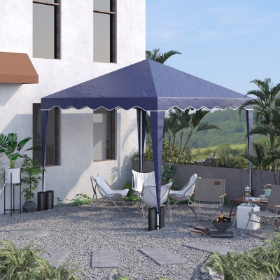 Outsunny 10' x 10' Pop Up Canopy Tent with Sand Bags, Instant Shelter with Adjustable Height and Carry Bag, Garden Outdoor Party Tent, Blue