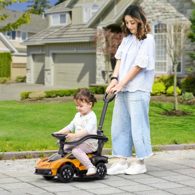 Aosom 2-in-1 Lamborghini Push Car for Toddlers, Orange