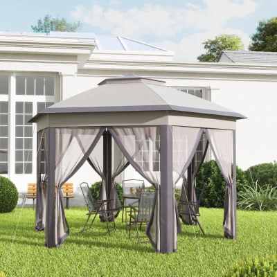 Pop Up Canopy 13.3' x 13.3' x 9.4' Coffee, Beige