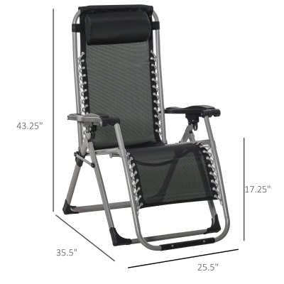 Outsunny Reclining Zero Gravity Chair Folding Garden Sun