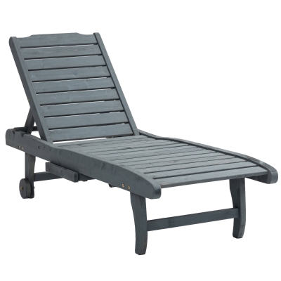 Outsunny Adjustable Lounge Chair, Outdoor Patio Chaise Recliner with Pull-out Tray and 2 Wheels