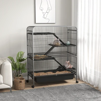 PawHut 53.5"H 5-Level Metal Ferret Cage for Small Animals
