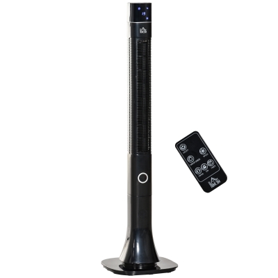 HOMCOM 47" Oscillating Tower Fan with Timer & Remote, Black