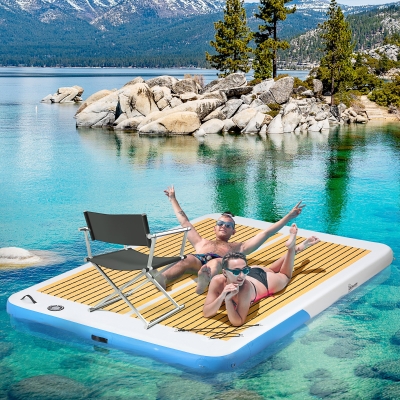 Water Floating Platform 120.5" x 72.5" x 6" White, Orange, Blue