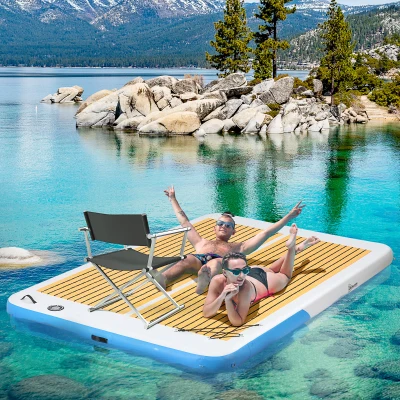 Water Floating Platform 120.5" x 72.5" x 6" White, Orange, Blue