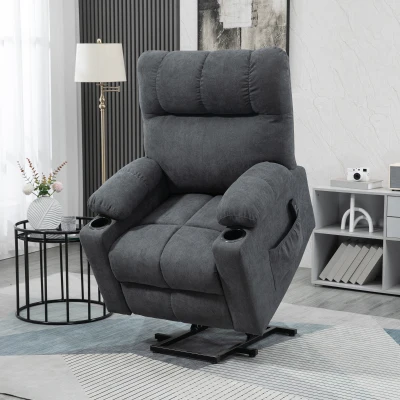HOMCOM Electric Power Lift Recliner Chair for Elderly, Dark Gray