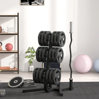 Soozier Olympic Weight Plate Rack, 660 lbs Capacity, Black