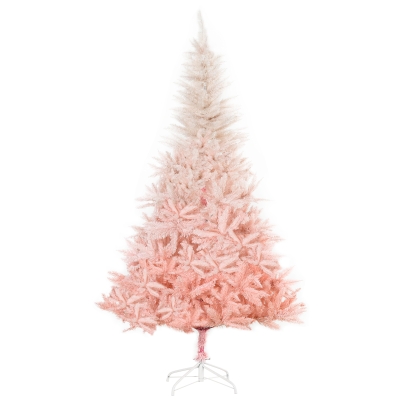 HOMCOM 6ft Pink Unlit Spruce Artificial Christmas Tree