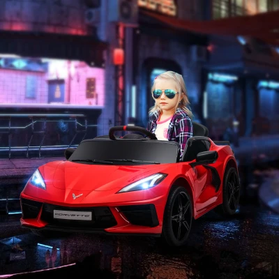 Qaba 12V Kids Electric Car, Corvette Style, Red