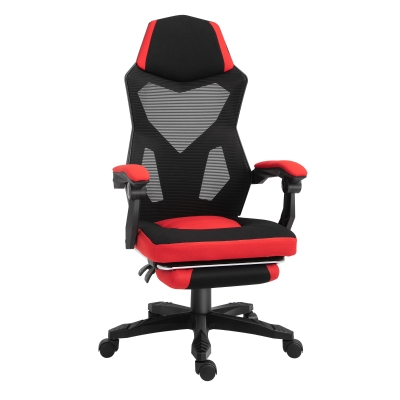Vinsetto Ergonomic Office Chair, High Back, Red Mesh, Footrest