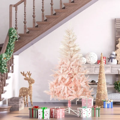 HOMCOM 6ft Pink Unlit Spruce Artificial Christmas Tree