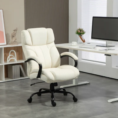Vinsetto 500lbs Big & Tall Executive Office Chair, Swivel, Cream White